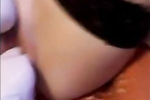 Fisted and pushed her muff with big dildo to satisfy her