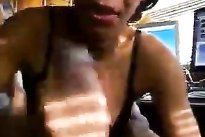 Chocolate hooker is engulfing and riding my BBC like a champ