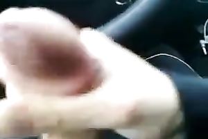 Sensual coed is glad to jerk off my monster cock in car