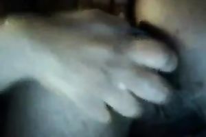 Two breasty dark lesbos marital-device and finger every other