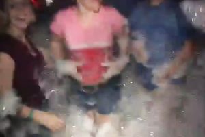 Charming women getting nasty at the eager soapy party