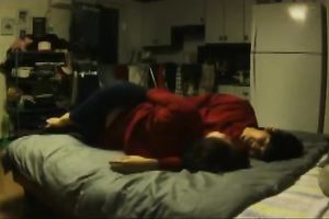 Slutty Korean playgirl with large wobblers likes 69 position