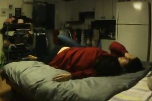 Slutty Korean playgirl with large wobblers likes 69 position