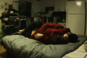 Slutty Korean playgirl with large wobblers likes 69 position