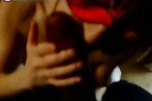 Masked Babe Voraciously Devours His Huge Black Cock With Lust