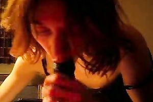 Redhead's Jaw Drops To Gulp His Thick Dark Shlong