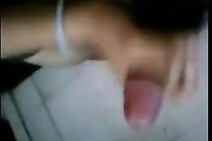 Skanky Indian dirty slut wife with slender sexy body gives head in the public lavatory