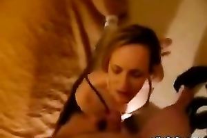 Skinny housewife is also worthwhile in deepthroating dick of her BF