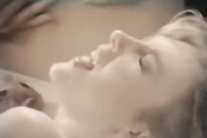 Salacious blondes have a fun licking every others vaginas and milk shakes