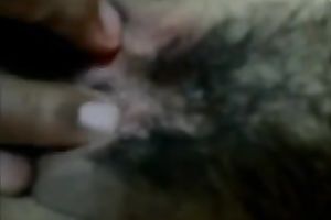 Fingering my wife's curly Asian cum-hole to agonorgasmos homemade scene