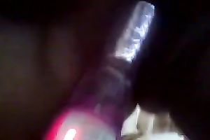 Busty white big beautiful woman black cock slut on web camera masturbates with a purple marital-device