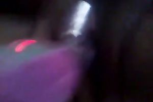 Busty white big beautiful woman black cock slut on web camera masturbates with a purple marital-device