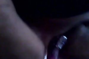 Busty white big beautiful woman black cock slut on web camera masturbates with a purple marital-device