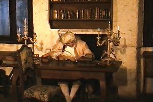 Amazing retro scene with a medieval duchess blowing and getting screwed