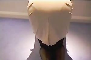 My naughty husband flashes her nylons and pants for the livecam