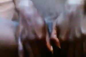 Stunning POV with my slender ebony GF fingering her fur pie