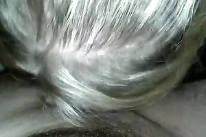 Horny golden-haired milf gives head to me and gets a mouthful of ball cream