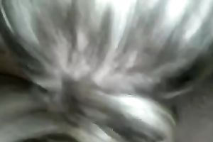 Horny golden-haired milf gives head to me and gets a mouthful of ball cream