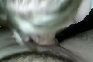 Horny golden-haired milf gives head to me and gets a mouthful of ball cream