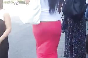 Long-haired woman wearing a hawt petticoat receives caught on my hidden cam