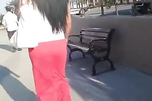 Long-haired woman wearing a hawt petticoat receives caught on my hidden cam