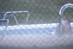 Neighbor's hawt daughter receives caught on camera in her swimming pool