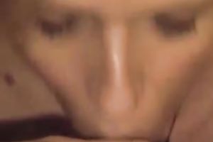 Blonde mother I'd like to fuck sucks my hard dick with passion and takes a mouthful of cum