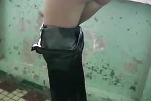 Pees fetish outdoor movie with long-haired dark brown Olga