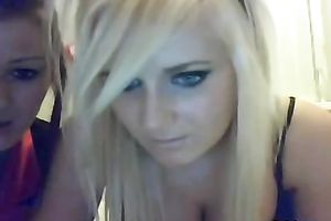 Two slutty colllege cuties give a sexy intimate web camera performance