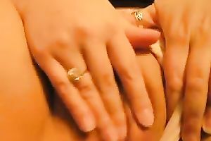I pull my pants to the side and begin my wild masturbation sessiobn