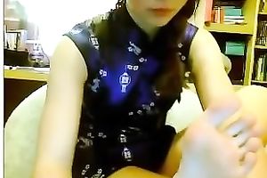 Amazing foot fetish webcam solo play with my concupiscent coed