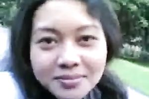 Saucy Asian nympho is showing off her well-matured melons