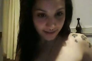 Beautiful brunette hair teen teased me with her consummate milk cans