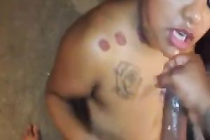 My curly-haired babe sucks my knob untill it explodes with cream