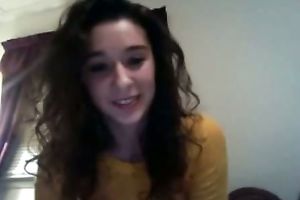 My girlfriend shows her smooth slit and bazookas on web camera