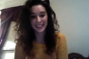 My girlfriend shows her smooth slit and bazookas on web camera