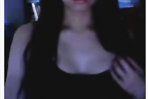 Sensual dark brown ex GF entertains herself by fingering her cum-hole