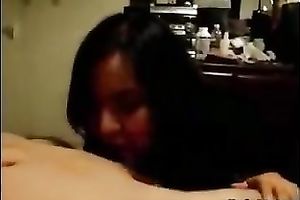 Buxom Indian amateur wife that is longing for large load in her throat gives head in POV