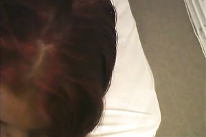 Filthy redhead with valuable bum knows how to give outstanding head