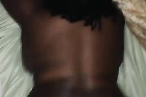 Black playgirl with tattoo on her bum cums faster when I pummel her from the back