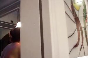 Redhead curvaceous white milf in the washroom seduces youthful fellow