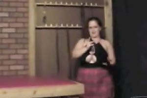 Big bottomed doxy with lovely melons is looking super sexy in her plaid petticoat