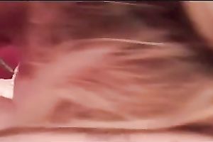 Granny sucks her own biggest milk shakes and then gives an awesome orall-service