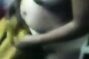 Chubby Indian skank undresses and fingers her snatch indoors