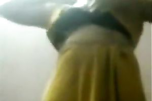 Chubby Indian skank undresses and fingers her snatch indoors