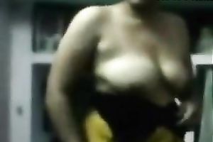 Chubby Indian skank undresses and fingers her snatch indoors