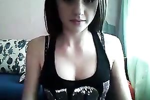 Sweet dilettante legal age teenager flashes her wazoo and cleavage for the livecam