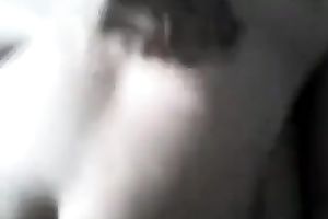 My comely dark brown playgirl lets me grab her boobies and slit