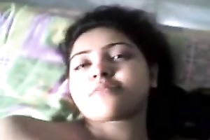 My comely dark brown playgirl lets me grab her boobies and slit