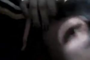 My comely dark brown playgirl lets me grab her boobies and slit